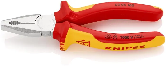 Produktfoto 1 von Kombizange L.160mm Mehrkomp.-Hüllen verchr.VDE KNIPEX