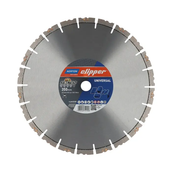 Produktfoto 1 von Diamanttrennscheibe Pro Unviersal Silencio D.350mm Bohr.25,4mm Seg.-B.3,1mm