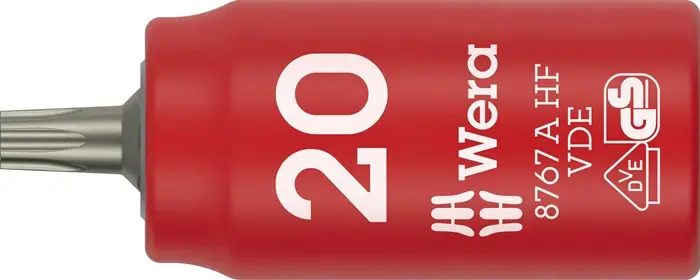 Produktfoto 1 von Steckschlüsseleinsatz 8767 A VDE HF 1/4 Zoll TX 20 L.36mm WERA
