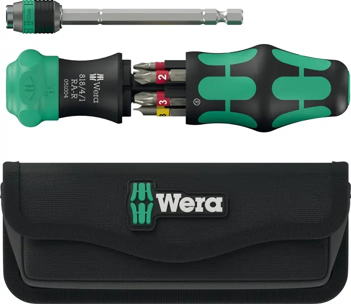 Produktfoto 1 von Magazinbithalter Kraftform Kompakt 25 RA-R 6-tlg.m.Tasche WERA