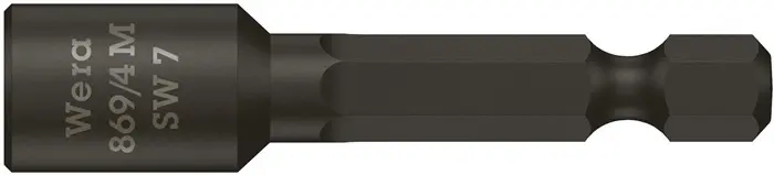 Produktfoto 1 von Steckschlüsseleinsatz 869/4M m.6-KT.-Antr.SW 7mm L.50mm m.Magnet WERA
