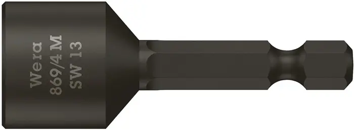 Produktfoto 1 von Steckschlüsseleinsatz 869/4M m.6-KT.-Antr.SW 13mm L.50mm m.Magnet WERA