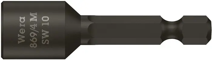 Produktfoto 1 von Steckschlüsseleinsatz 869/4M m.6-KT.-Antr.SW 10mm L.50mm m.Magnet WERA