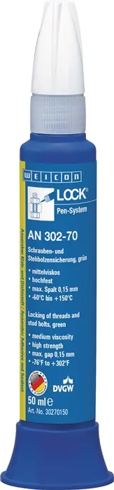 Produktfoto 1 von Schrauben-/Stehbolzensicherung WEICONLOCK® AN 302-70 50ml hf.mv.grün Pen