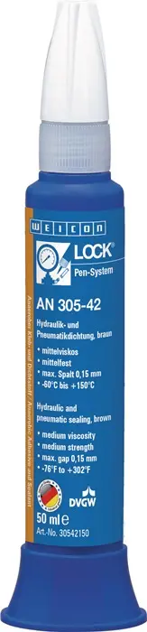Produktfoto 1 von Hydraulik-/Pneumatikdichtung WEICONLOCK AN 305-42 mf.mv.braun 50 ml Pen