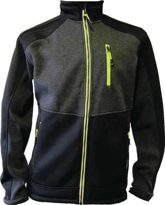 Strickfleecejacke Gr.M dunkelgrün/schwarz/lime TERRAX