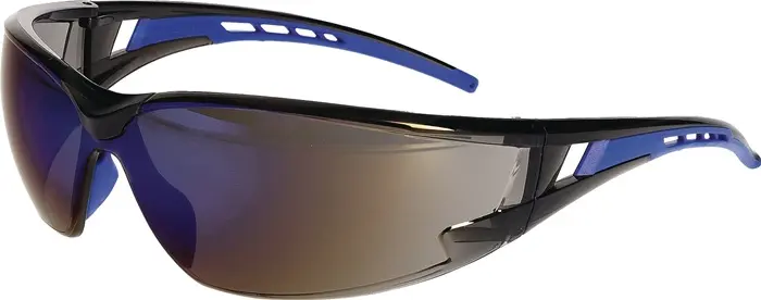 Produktfoto 1 von Schutzbrille EN 166 EN 172 Bügel schwarz/blau,Scheibe verspiegelt