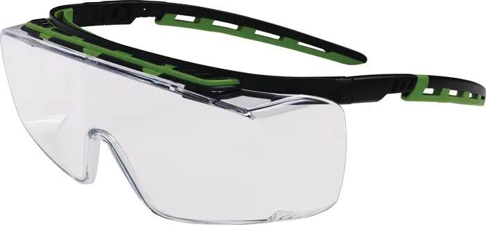 Produktfoto 1 von Schutzbrille Kubik EN 166 EN 170 Bügel schwarz/grün,Scheibe klar PC PRO FIT