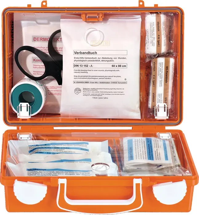 Produktfoto 1 von Erste Hilfe Koffer kl.QUICK-CD B260xH170xT110ca.mm orange SÖHNGEN