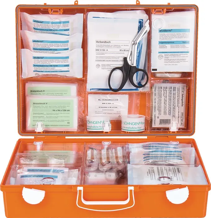 Produktfoto 1 von Erste Hilfe Koffer gr.MT-CD B400xH300xT150ca.mm orange SÖHNGEN