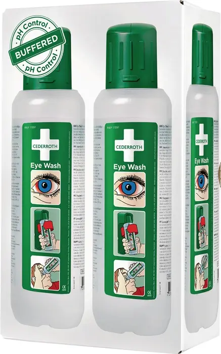 Produktfoto 1 von Augenspülflasche 2 x 0,5l DIN EN15154-4 CEDERROTH