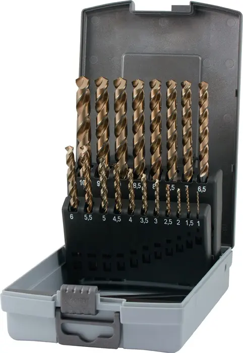 Spiralbohrer-Satz DIN 338 UNI D.1-10x0,5mm HSS-Co5 19-tlg.