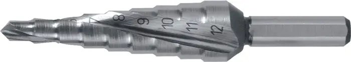 Produktfoto 1 von Stufenbohrer Bohrber.4-12mm HSS Spiralnut Z.2 Stufen 9 RUKO
