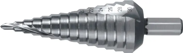 Produktfoto 1 von Stufenbohrer Bohrber.4-30mm HSS Spiralnut Z.2 Stufen 14 RUKO