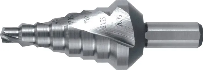 Produktfoto 1 von Stufenbohrer Bohrber.6-26,75mm HSS Spiralnut Z.2 Stufen 8 RUKO