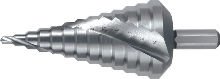 Produktfoto 1 von Stufenbohrer Bohrber.4-39mm HSS Spiralnut Z.2 Stufen 13 RUKO
