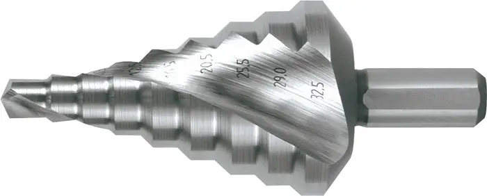 Produktfoto 1 von Stufenbohrer Bohrber.6,5-32,5mm HSS Spiralnut Z.2 Stufen 9 RUKO