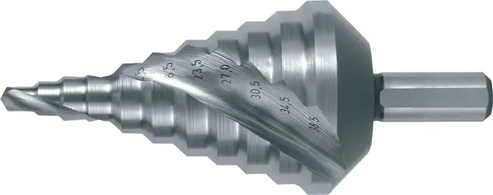 Produktfoto 1 von Stufenbohrer Bohrber.5,3-38,5mm HSS Spiralnut Z.2 Stufen 11 RUKO