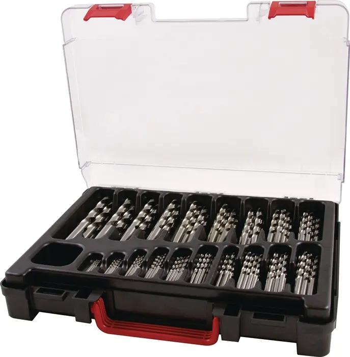 Produktfoto 1 von Spiralbohrermagazin DIN 338 TypN 1-10mm steig.um 0,5mm HSS 170tlg.RUKO