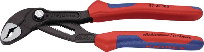 Produktfoto 1 von Wasserpumpenzange Cobra® L.180mm Spann-W.36mm pol.Mehrkomp.-Hülle KNIPEX