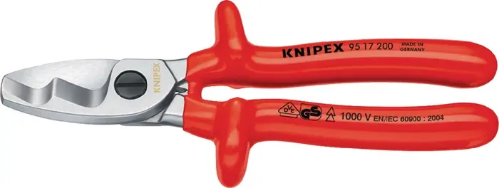 Produktfoto 1 von Kabelschere L.200mm Kopf verchr.VDE tauchisol.KNIPEX