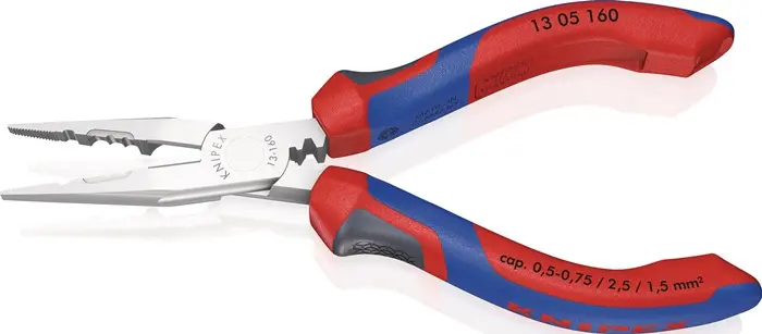 Produktfoto 1 von Verdrahtungszange L.160mm 0,5-0,75/1,5/2,5mm² verchr.Comfort-Griff KNIPEX