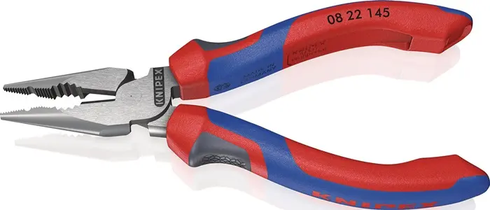 Produktfoto 1 von Spitzkombizange L.145mm pol.Comfort-Griff schwarz atram.KNIPEX