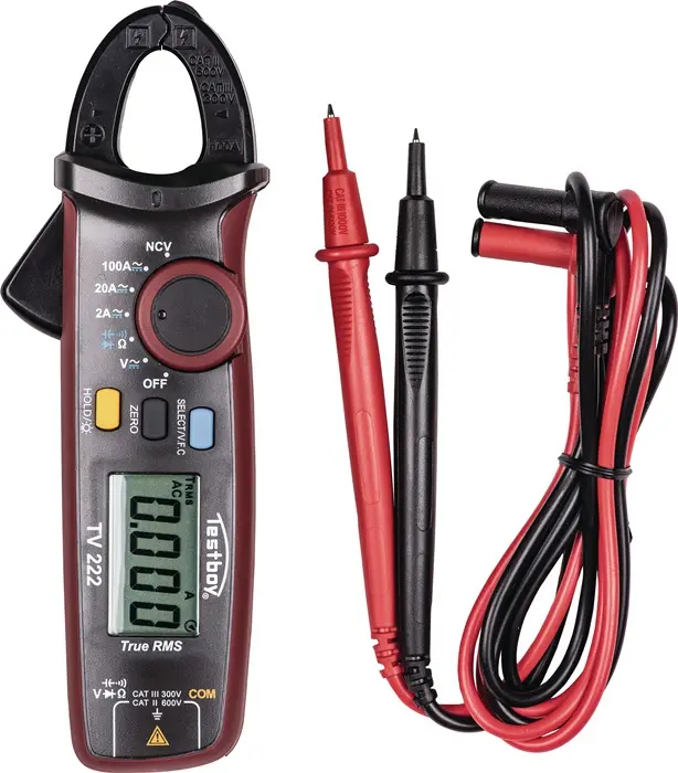 Produktfoto 1 von Zangenamperemeter TV 222 b.100 A AC/DC,bis 600V AC/DC CAT III 300V CAT II 600V