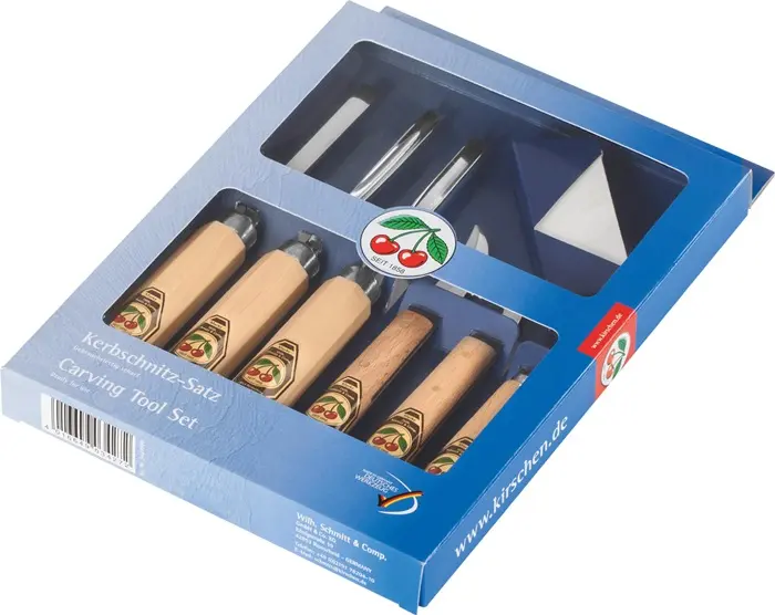 Produktfoto 1 von Kerbschnitzsatz 7tlg.im Verkaufskarton KIRSCHEN