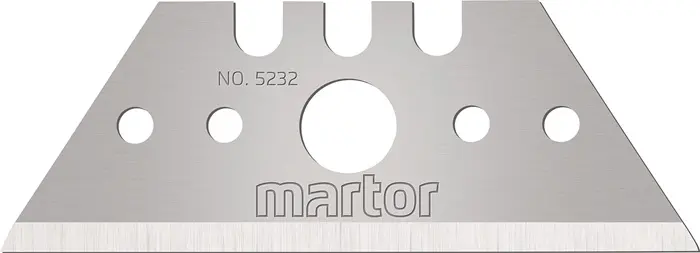 Produktfoto 1 von Trapezklinge Nr.5232 L53xB19xS0,63mm m.Lochung 10 St./Spender MARTOR