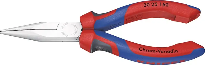 Produktfoto 1 von Langbeckzange Gesamt-L.160mm Form 2 Kopf verchr.lang,flach-rund Comfort-Griff