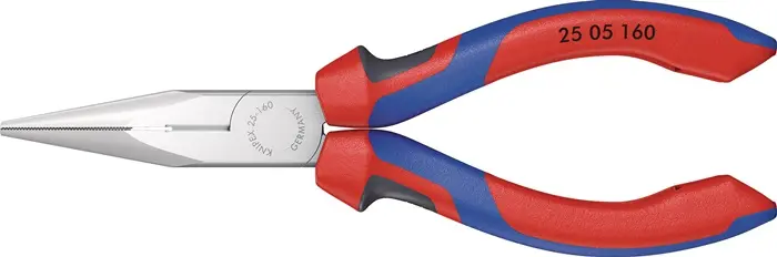 Flachrundzange L.160mm flach/rund ger.Mehrkomp.-Hüllen KNIPEX