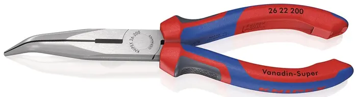 Produktfoto 1 von Flachrundzange L.200mm pol.40Grad gew.Comfort-Griff KNIPEX