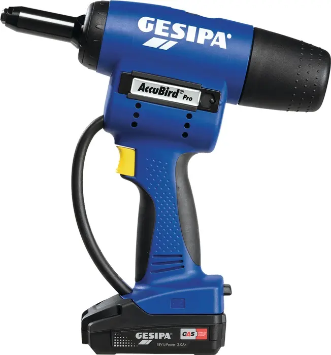 Produktfoto 1 von Akkublindnietsetzgerät AccuBird®Pro 12-tlg.13000N Schiebeakku,Ladegerät L-Boxx