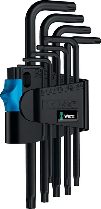 Produktfoto 1 von Winkelschraubendrehersatz 967 L 9-tlg.T8-T40 m.HF WERA