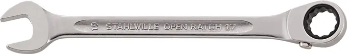 Maulringratschenschlüssel OPEN-RATCH 17 SW 15mm L.202mm umschaltbar,Rings.15Grad