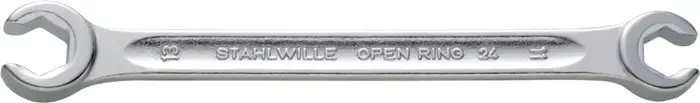 Produktfoto 1 von Doppelringschlüssel OPEN-RING 24 10x12mm 160mm m.6kant STAHLWILLE