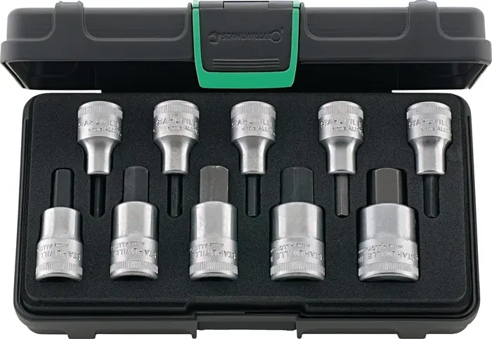 Produktfoto 1 von Steckschlüsselsatz 54/10 10-tlg.1/2 Zoll 4-19mm f.i6-KT.-Schr.STAHLWILLE