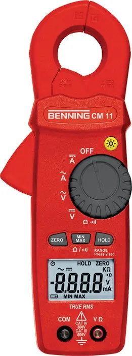Produktfoto 1 von Stromzangenmultimeter CM 11 0,1 mA-20 A AC,0,1 mA-10 A DC CAT IV 300 V BENNING