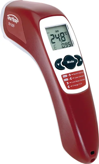 Produktfoto 1 von Infrarotthermometer TV 325 -60 b.500GradC 2xTyp AAA TESTBOY