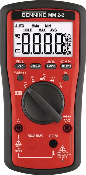 Produktfoto 1 von Multimeter MM 2-2 0,01 mV – 600V AC/DC TRUE RMS BENNING