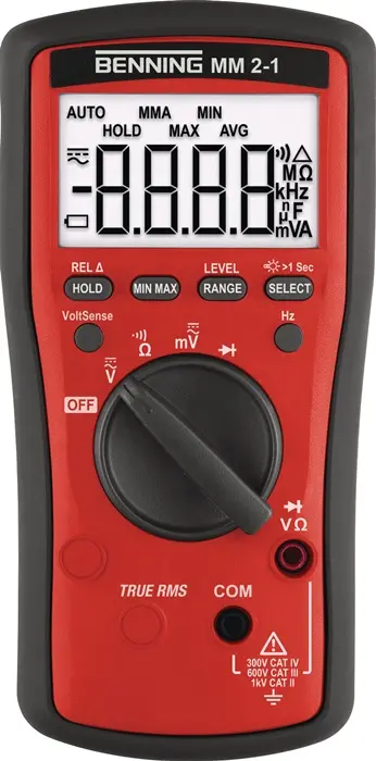 Produktfoto 1 von Multimeter MM 2-1 0,01 mV – 600V AC/DC TRUE RMS BENNING