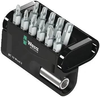 Produktfoto 1 von Bitsortiment Bit-Check 12 Wood 2 12-tlg.PH/PZD/TX WERA