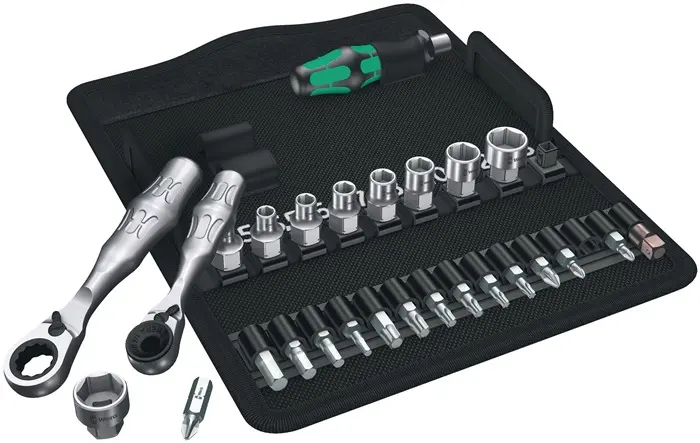 Produktfoto 1 von Steckschlüsselsatz KK Zyklop Mini 2 27-tlg.1/4 Zoll SW 4-13mm Z.60/60 6KT WERA