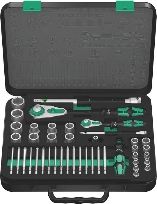 Produktfoto 1 von Steckschlüsselsatz 8100 SA/SC 2 Zyklop 43-tlg.1/4+1/2 Zoll SW 4-24mm