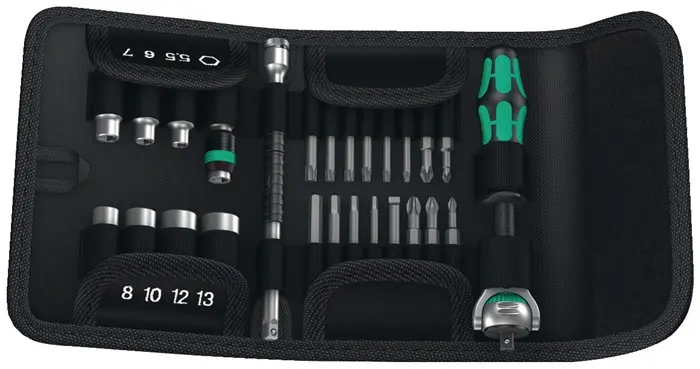 Produktfoto 1 von Bit-/Steckschlüsselset KK Zyklop Speed 26-tlg.Schlitz/PH/PZD/Knarre/7 Nüsse WERA