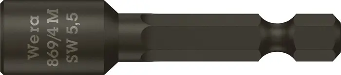 Produktfoto 1 von Steckschlüsseleinsatz 869/4M m.6-KT.-Antr.SW 5,5mm L.50mm m.Magnet WERA