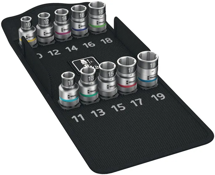 Produktfoto 1 von Steckschlüsselsatz 8790 HMC HF 10-tlg.1/2 Zoll 10-19mm f.a6-KT.-Schr.WERA