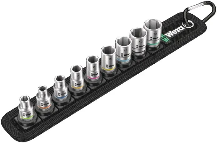 Steckschlüsselsatz Belt 4 9-tlg.1/4 Zoll 5-13mm f.a6-KT.-Schr.WERA