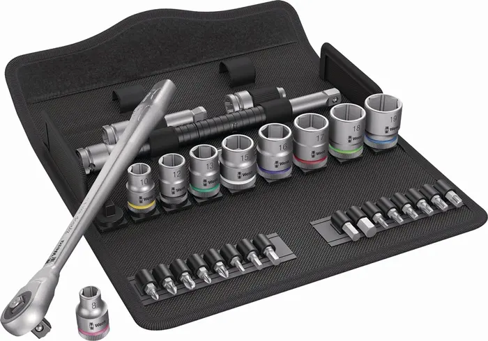 Produktfoto 1 von Steckschlüsselsatz Zyklop Metal 29-tlg.3/8 Zoll SW 8-19mm Z.76 6KT WERA